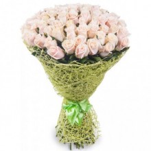 Букет Кремовые розы (60см) 75 роз